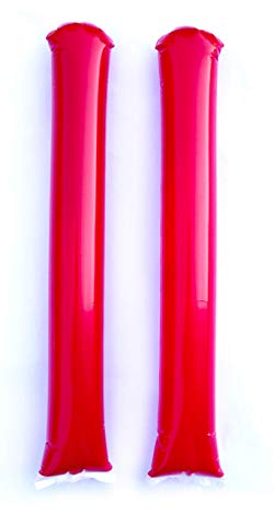 Promote Your Team Bam Bam Thunder Sticks 100 Pairs- RED Inflatable Noisemakers- Spirit Sticks Great for Sporting Events, Awareness Campaigns, and Customization
